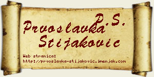 Prvoslavka Stijaković vizit kartica